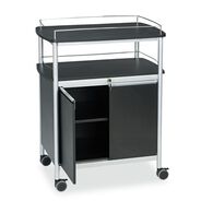 CLEANING AND SANITATION | Safco 33.5 in. x 21.75 in. x 43 in. 4 Shelves Plastic Mobile Beverage Cart - Black