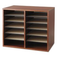 OFFICE FILING CABINETS AND SHELVES | Safco 12 Compartments 19.63 in. x 11.88 in. x 16.13 in. Fiberboard Literature Sorter - Cherry