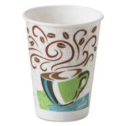 CUPS AND LIDS | Dixie PerfecTouch 8 oz. Paper Hot/Cold Cups - Coffee Haze Design (160/Pack)