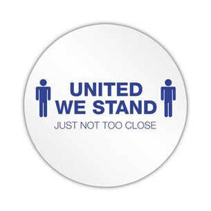FLOOR SIGNS | Deflecto 20 in. Diameter United We Stand Personal Spacing Discs - White/Blue (6/Pack)