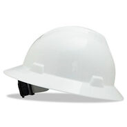 HARD HATS | MSA V-Gard Slotted Full-Brim Hat with Fas-Trac III Suspension - White