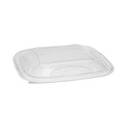 CUPS AND LIDS | Pactiv Corp. EarthChoice Recycled PET Lid for 24 - 32 oz. Container Bases - Clear (300/Carton)