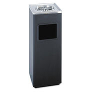 TRASH WASTE BINS | Safco 3 gal. Stainless Steel Square Ash 'N' Trash Sandless Urn - Black