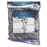 CUTLERY | WNA WNA REF320FK Reflections Heavyweight Plastic Utensils Fork - Silver (320/Carton)