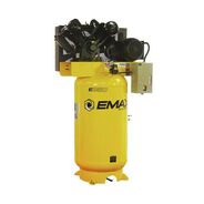 PORTABLE AIR COMPRESSORS | EMAX 10 HP 80 Gallon 2-Stage Single Phase 38 CFM 100 PSI Industrial V4 Splash Lubricated Cast Iron Pump Electric Air Compressor