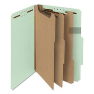 OFFICE AND OFFICE SUPPLIES | Smead 3 in. Expansion 3 Dividers 8 Fasteners Legal Size Recycled Pressboard Classification Folders - Gray-Green (10/Box)