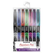 PRODUCTS | Zebra 0.6 mm Fine Fountain Pen - Assorted Ink and Barrel Colors (7/Pack)