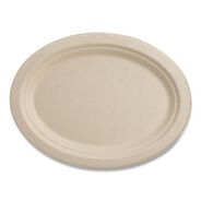 BOWLS AND PLATES | World Centric 12 in. Oval Paper Fiber Plates - Natural (500/Carton)