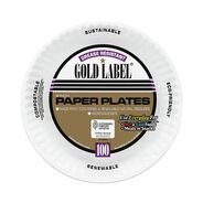TABLETOP AND SERVEWARE | AJM Packaging Corporation AJM CP9GOAWH 9 in. Diameter Coated Paper Plates - White (100/Pack, 12 Packs/Carton)