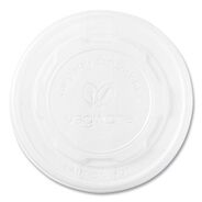 CUPS AND LIDS | Vegware 115-Series Compostable Plastic Flat Hot Lids - White (500/Carton)