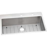 KITCHEN SINKS AND FAUCETS | Elkay Crosstown Dual Mount 33 in. x 22 in. x 9 in. Single Bowl Stainless Steel Sink Kit
