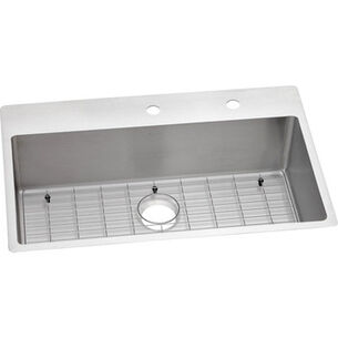 KITCHEN SINKS AND FAUCETS | Elkay Crosstown Dual Mount 33 in. x 22 in. x 9 in. Single Bowl Stainless Steel Sink Kit