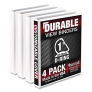 PRODUCTS | Samsill 11.5 in. x 8.5 in. 1 in. Capacity 3 Rings Durable D-Ring View Binders - White (4/Pack)