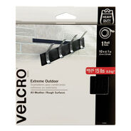 OFFICE AND OFFICE SUPPLIES | Velcro 1 in. x 10 ft. Extreme Outdoor Performance Heavy-Duty Fasteners - Black (1-Roll)