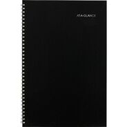 NOTEBOOKS AND PADS | AT-A-GLANCE 14-Month: Jul 2025 to Aug 2026 12 in. x 8 in. Academic Year Ruled Blocks DayMinder Monthly Planner - Black Cover
