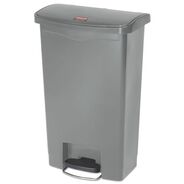 TRASH WASTE BINS | Rubbermaid Commercial Streamline 13-Gallon Front Step Style Resin Step-On Container - Gray