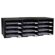 DESK ACCESSORIES AND OFFICE ORGANIZERS | Storex 12 Compartments 10.63 in. x 13.3 in. x 31.4 in. Literature Organizer - Black