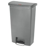 TRASH WASTE BINS | Rubbermaid Commercial Streamline 18-Gallon Front Step Style Resin Step-On Container - Gray