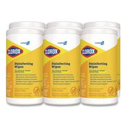 DISINFECTANTS | Clorox 7 in. x 8 in. 1-Ply Disinfecting Wipes - Lemon Fresh, White (75/Canister, 6/Carton)