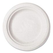 BOWLS AND PLATES | Vegware 6 in. Diameter Nourish Molded Compostable Fiber Plate Tableware - White (1000/Carton)