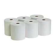 PAPER AND DISPENSERS | Georgia Pacific Professional 26601 7.88 in. x 800 ft. 1-Ply Pacific Blue Basic Nonperforated Paper Towel Rolls - White (6 Rolls/Carton)