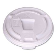 FOOD SERVICE | WinCup Drink-Thru Plastic Lids for 10 oz Hot Cups and Bowls - White (1000/Carton)