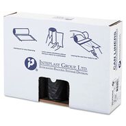 TRASH BAGS | Inteplast Group Low-Density 60 Gallon 38 in. x 58 in. Commercial Can Liners - Black (100/Carton)