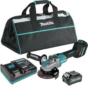 ANGLE GRINDERS | Makita 40V Max XGT Brushless Lithium-Ion 5 in. Cordless X-LOCK AWS Angle Grinder with Electric Brake Kit (4 Ah)
