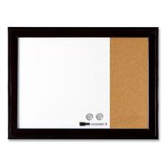 OFFICE PRESENTATION SUPPLIES | Quartet 23 x 17 Home Decor Magnetic Combo Dry Erase Board with Cork Board on Side - Tan/White Surface/Black Wood Frame