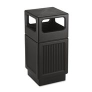 TRASH WASTE BINS | Safco Canmeleon 38-Gallon Polyethylene Side-Open Recessed Panel Receptacles - Black