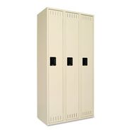 PRODUCTS | Tennsco 36 in. x 18 in. x 72 in. Three Lockers with Hat Shelves and Coat Rods Single-Tier Locker - Sand