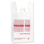 FOOD SERVICE | Inteplast Group 12 in. x 7 in. x 23 in. HDPE T-Shirt Bags - White/Red (500/Carton)