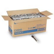 CUTLERY | Dixie TH53C7 Individually Wrapped Heavyweight Polystyrene Teaspoons - Black (1000/Carton)