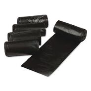 TRASH WASTE BINS | GEN RM434715 Low Density Can Liners, 56 gal, 1.5 mil, 43-in x 47-in, Black, Interleaved Roll, 20 Bags/Roll, 5 Rolls/Carton