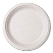 BOWLS AND PLATES | Vegware VW-P013NFA 9 in. Diameter Nourish Molded Compostable Fiber Plate Tableware - White (500/Carton)