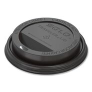 TABLETOP AND SERVEWARE | SOLO TLB316-0004 Traveler Cappuccino Style Dome Lid Fits 10 oz. to 24 oz. Cups - Black (1000/Carton)