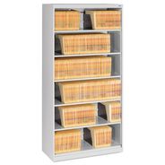 OFFICE FILING CABINETS AND SHELVES | Tennsco 36 in. x 16.5 in. x 63.5 in. 6 Legal/Letter File Shelves Fixed Shelf Enclosed-Format Lateral File for End-Tab Folders - Light Gray