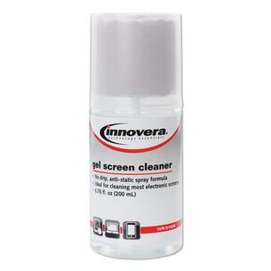  | Innovera Anti-Static 4 oz. Spray Gel Screen Cleaner with Microfiber Cloth