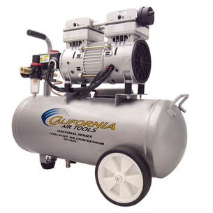  | California Air Tools 6010LFC 1 HP 6 Gallon Ultra Quiet and Oil-Free Steel Tank Wheelbarrow Air Compressor