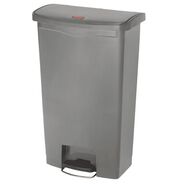 TRASH WASTE BINS | Rubbermaid Commercial Streamline 18-Gallon Front Step Style Resin Step-On Container - Gray
