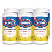 PRODUCTS | Clorox 01628 7 in. x 7.75 in. 1-Ply Bleach Free Disinfecting Cleaning Wipes - Crisp Lemon White (6/Carton)