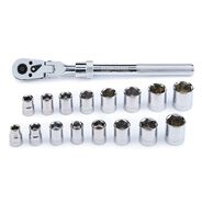 PRODUCTS | Maximum (17-Piece) 3/8 in. Drive CRV Nickel-Chrome Plating Flexhead Extendable Ratchet Socket Set