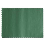 LINEN AND TABLE ACCESSORIES | Hoffmaster 9-1/2 in. x 13.50 Solid Color Scalloped Edge Placemats - Hunter Green (1000/Carton)