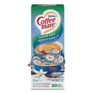 FOOD AND SNACKS | Coffee-Mate 0.38 oz. Mini Cups Liquid Coffee Creamer - Sugar Free French Vanilla (50/Box)