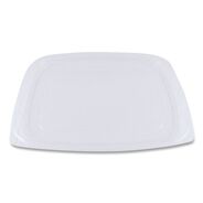 FOOD TRAYS CONTAINERS LIDS | World Centric RDLCS24 6.5 in. x 7.5 in. x 0.3 in. PLA Rectangular Plastic Deli Container Lids - Clear (600/Carton)