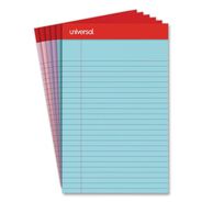 FACILITY MAINTENANCE SUPPLIES | Universal 5 in. x 8 in. Sheets Narrow Rule Perforated Ruled Writing Pads - Assorted Pastel Colors (6/Pack)