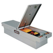 TRUCK BOXES | JOBOX Aluminum Mid-Lid Dual Lid Compact Crossover Truck Box (Bright)