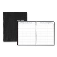 PRODUCTS | House of Doolittle 281-02 11 in. x 8.5 in. 12-Month (Jan-Dec 2026) Eight-Person Group Practice Daily Appointment Book - Black Cover (1-Set)
