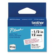 PRODUCTS | Brother P-Touch 0.47 in. x 13.1 ft. Genuine P-Touch BTAG Label Tapes - Red on White