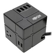 SURGE PROTECTORS | Tripp Lite 6 ft. Cord 3 AC Outlets/6 USB-A Ports 540 J Power Cube Surge Protector - Black